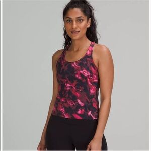 lululemon cool racerback short tank Nulu sz 2 pink black tie dye